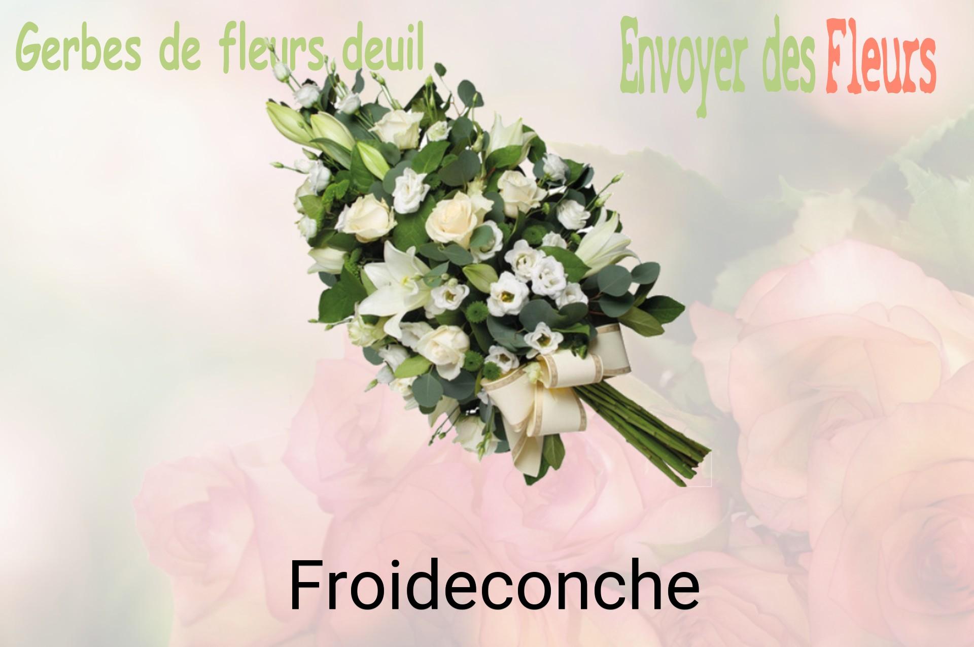Gerbe de fleurs de deuil livrée à Froideconche